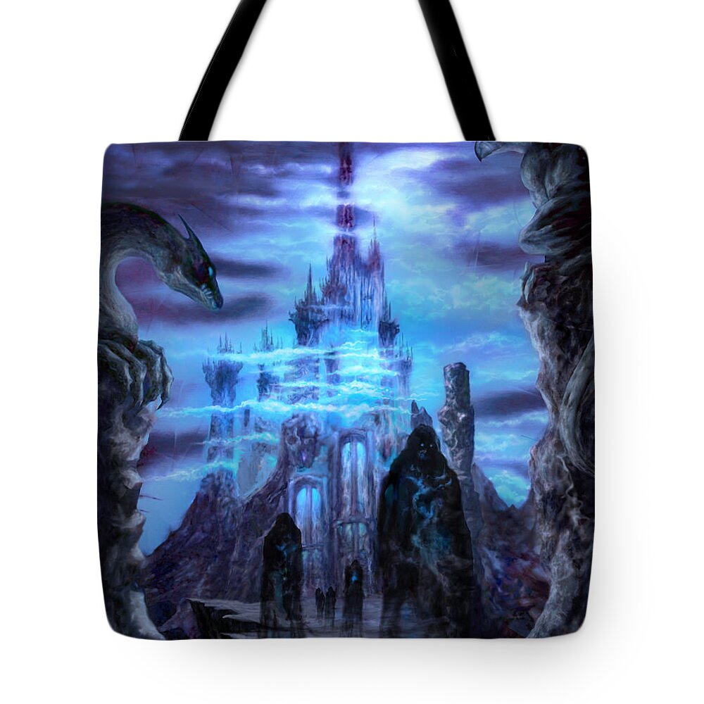 Tolkien Tote Bag featuring the mixed media Thangorodrim by Curtiss Shaffer