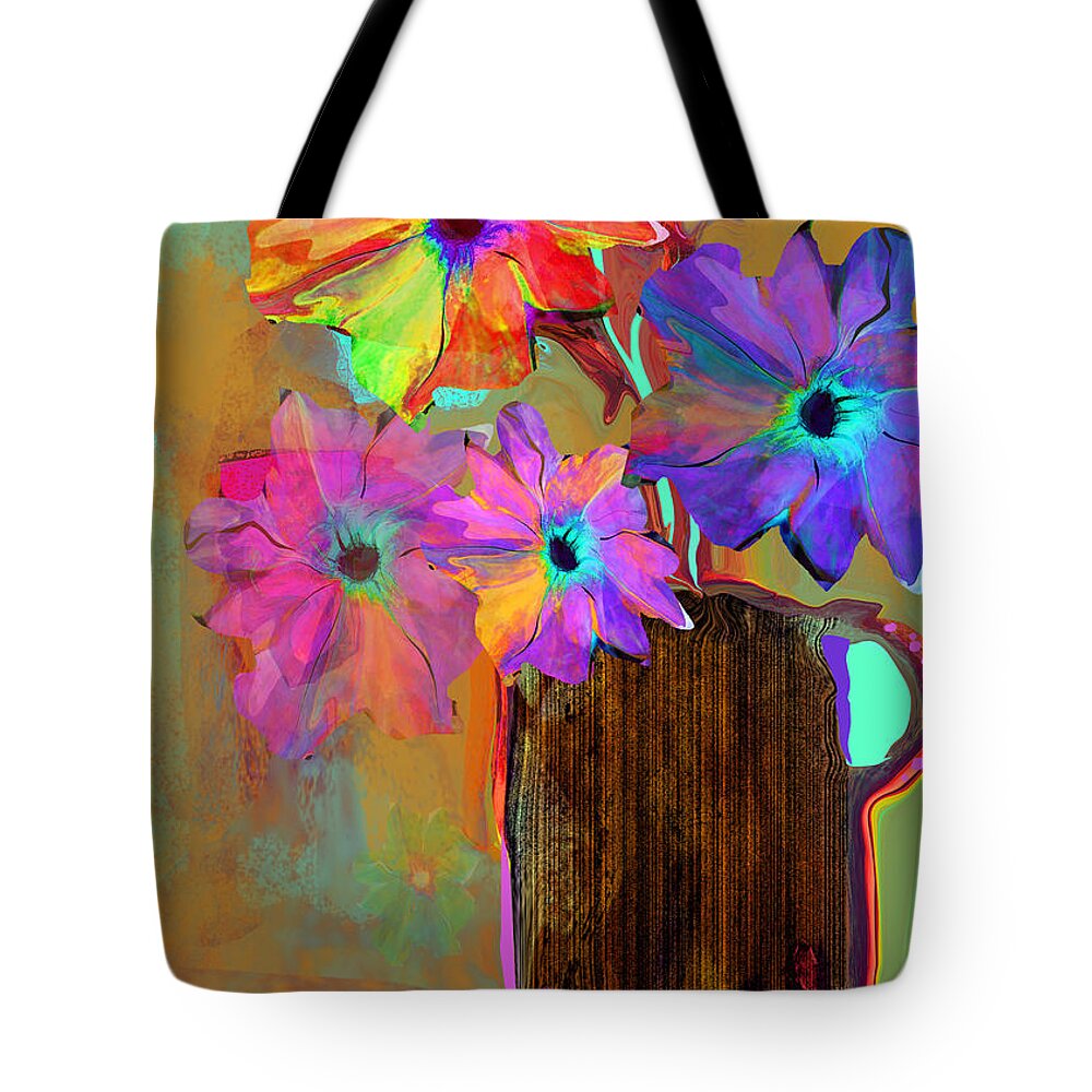 Flowers Tote Bag featuring the mixed media Thank You Flowers by Zsanan Studio