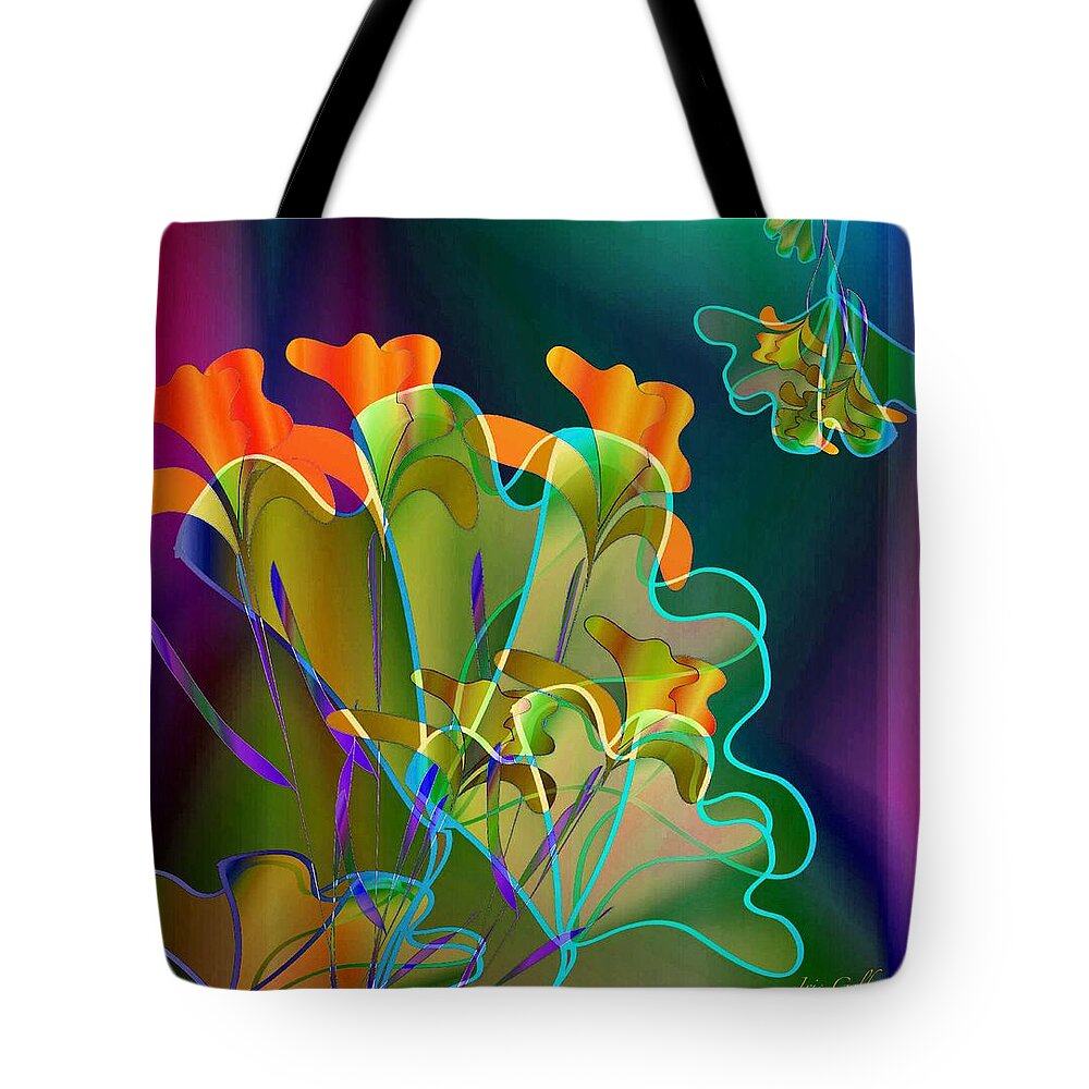Flowers Tote Bag featuring the digital art Thanksgiving Bouquet by Iris Gelbart