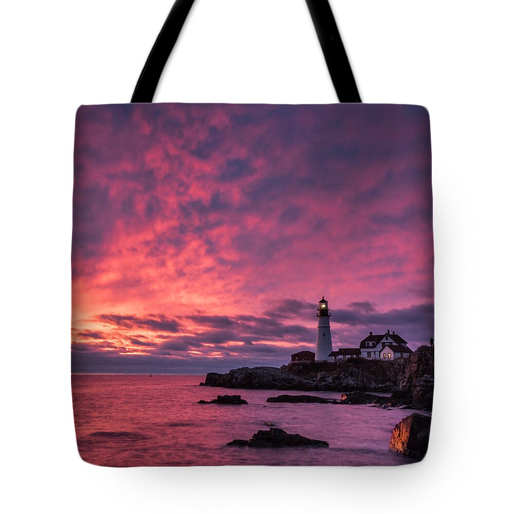 Maine Tote Bag featuring the photograph Thanksgiving Sunrise by Colin Chase