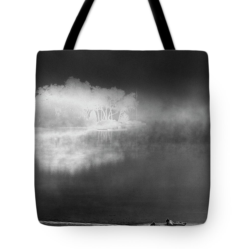 Haunting Tote Bag featuring the photograph That Island There by Steven Huszar