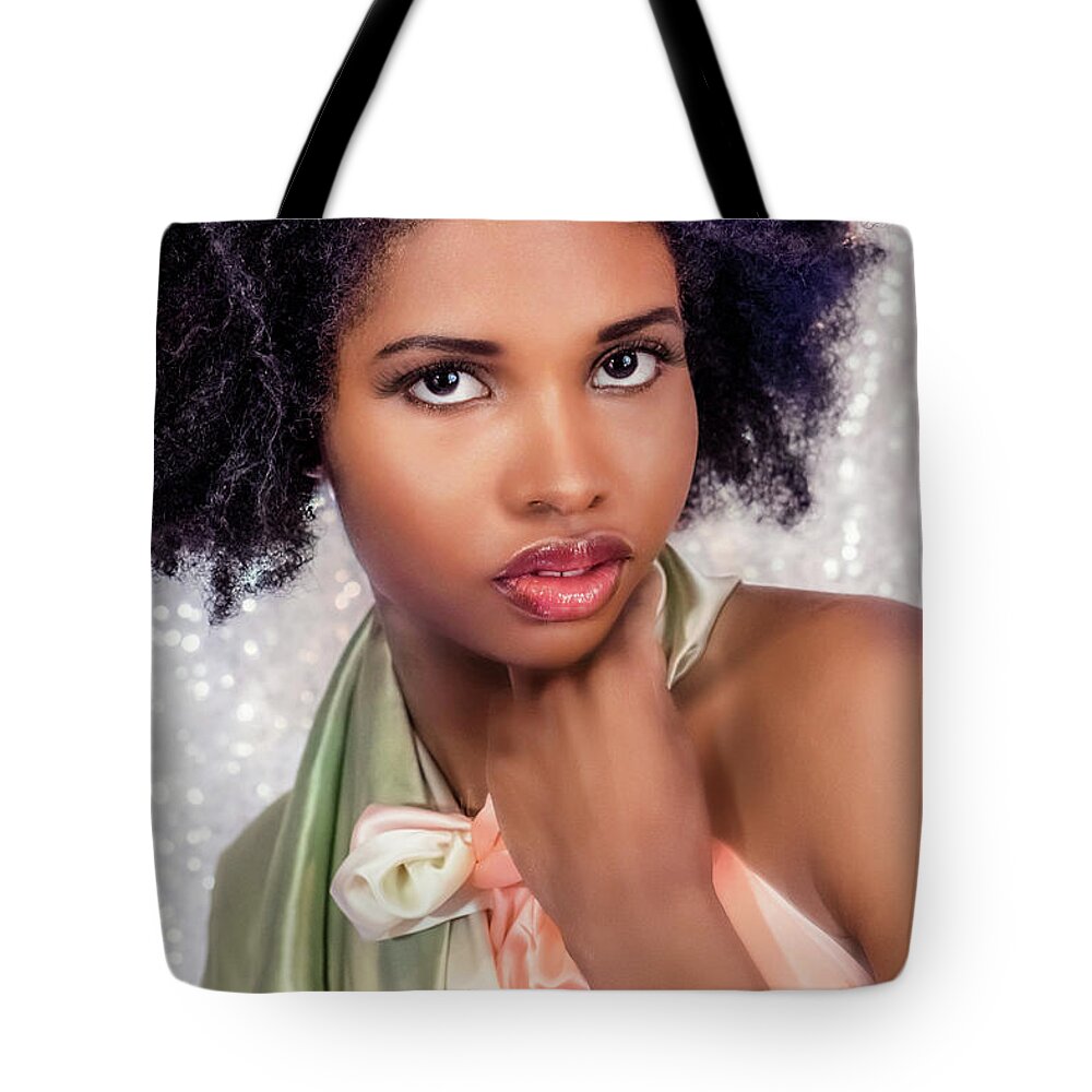 Girl Tote Bag featuring the photograph That look 2 by Lilia D