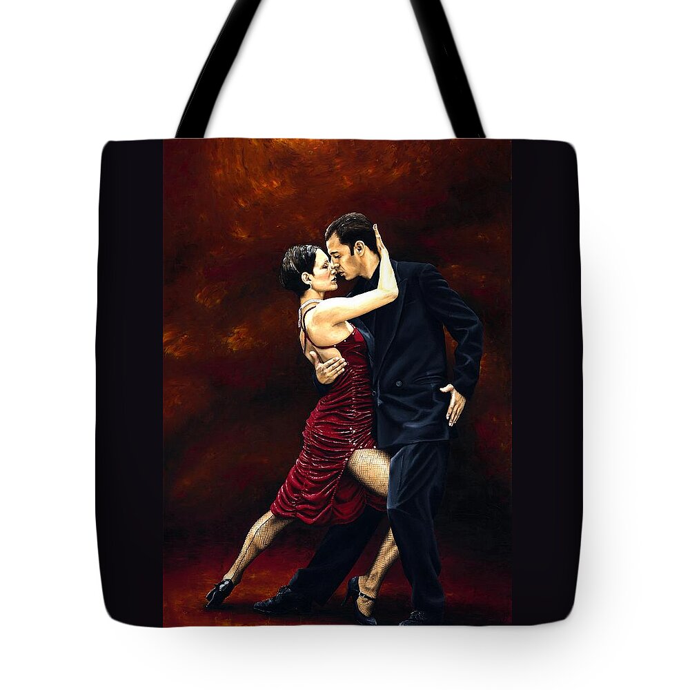 Tango Tote Bag featuring the painting That Tango Moment by Richard Young