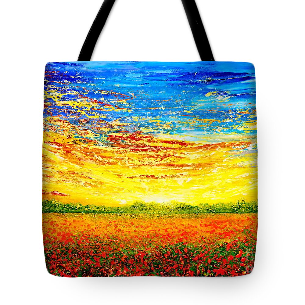 Sunset Tote Bag featuring the painting That Time Of The Year by Teresa Wegrzyn