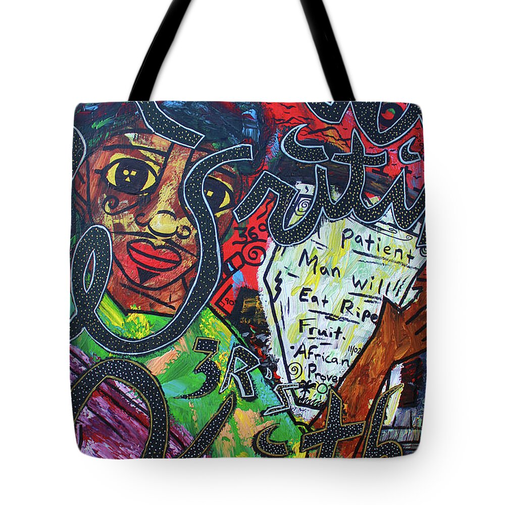  Tote Bag featuring the painting The 3 R's by Odalo Wasikhongo