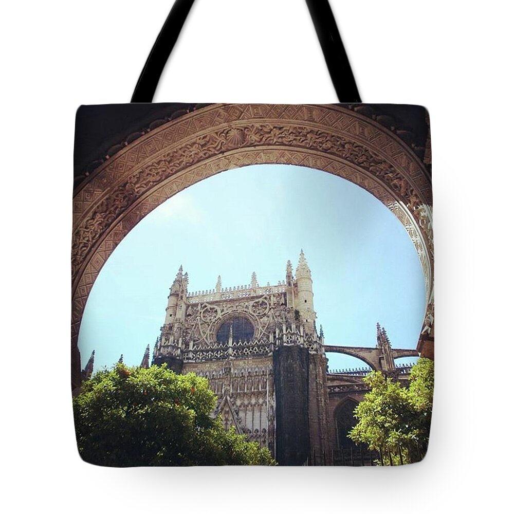 Travel Tote Bag featuring the photograph Catedral de Sevilla by Eva Dobrikova