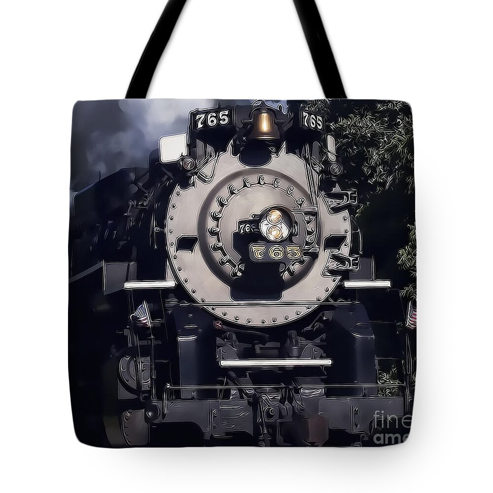 Old Steamer 765 Tote Bag featuring the photograph The 765 by Jim Lepard