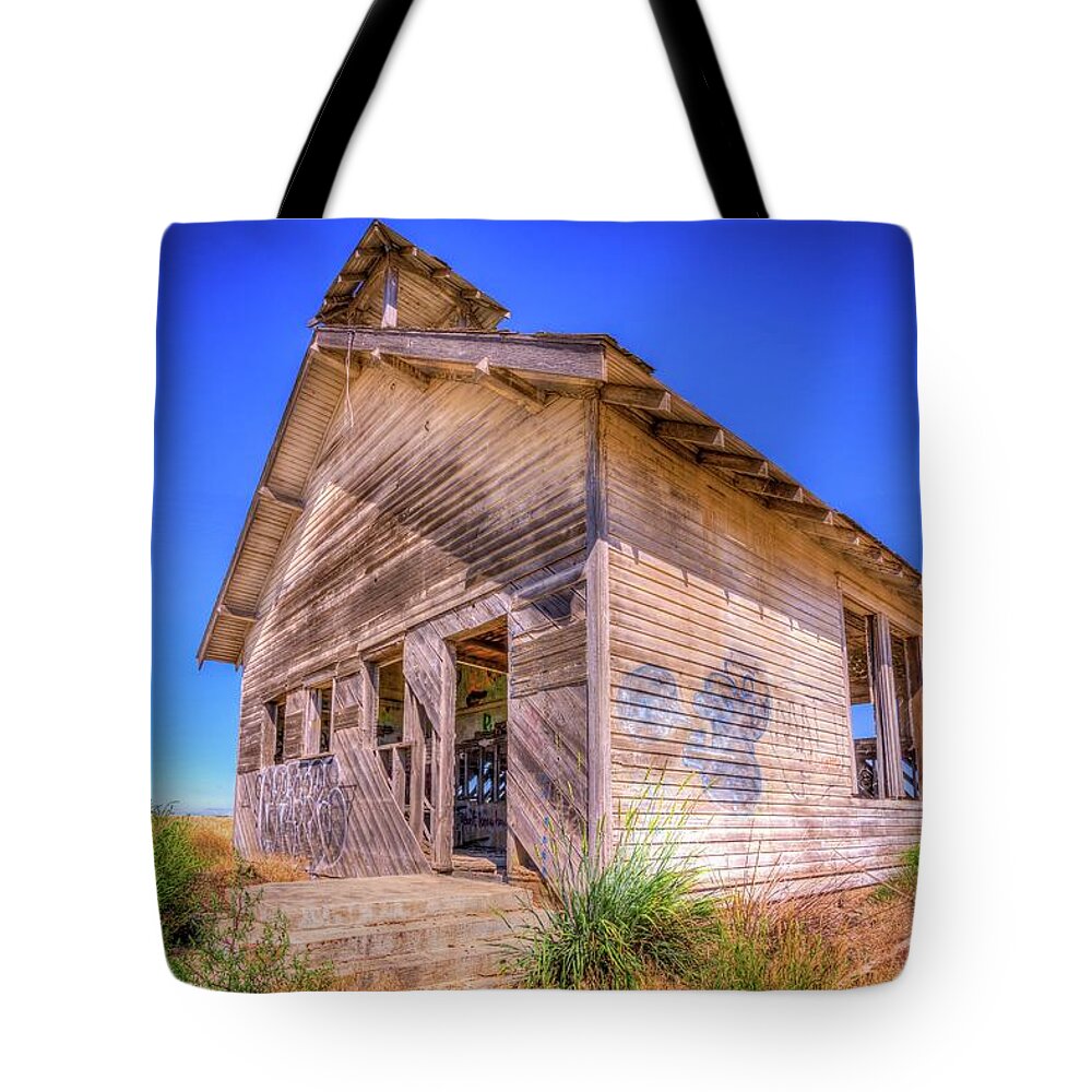 Abandoned Tote Bag featuring the photograph The Abandoned School House by Spencer McDonald