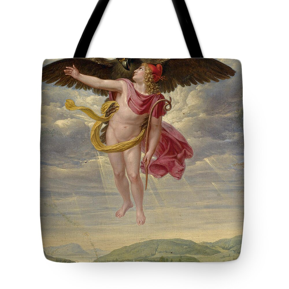 Sigmund Ferdinand Von Perger Tote Bag featuring the painting The Abduction of Ganymede by Sigmund Ferdinand von Perger