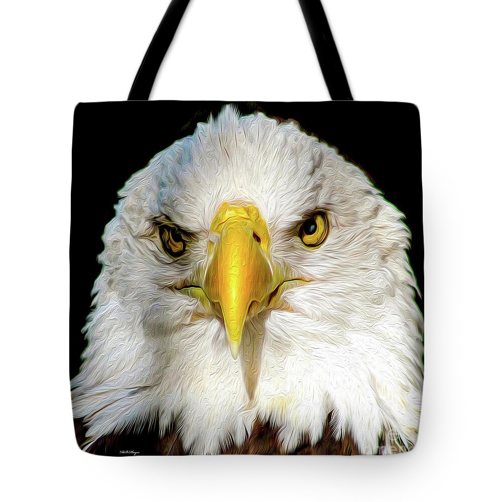 Eagle Tote Bag featuring the digital art The American Bald Eagle - USA Pride by DB Hayes