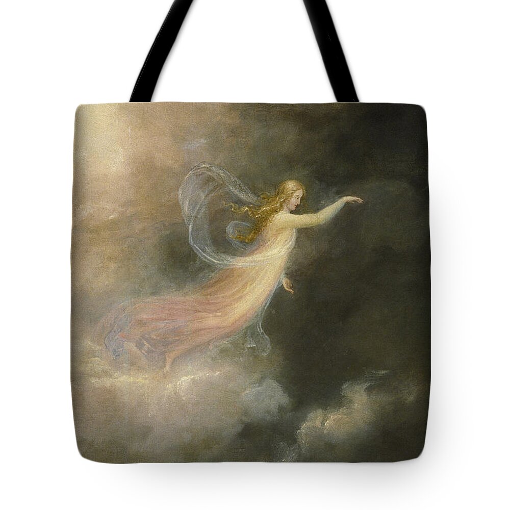 Thomas Cole Tote Bag featuring the painting The Angel Appearing To The Shepherds by MotionAge Designs