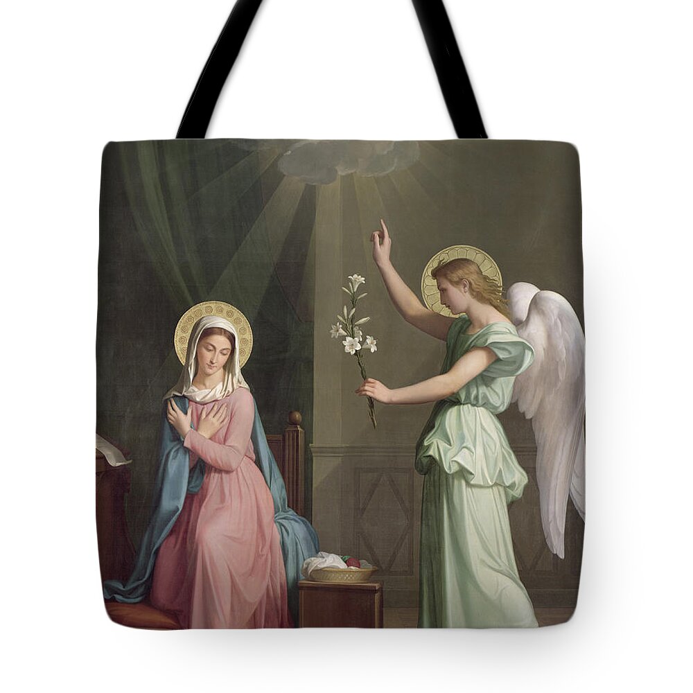 The Tote Bag featuring the painting The Annunciation by Auguste Pichon