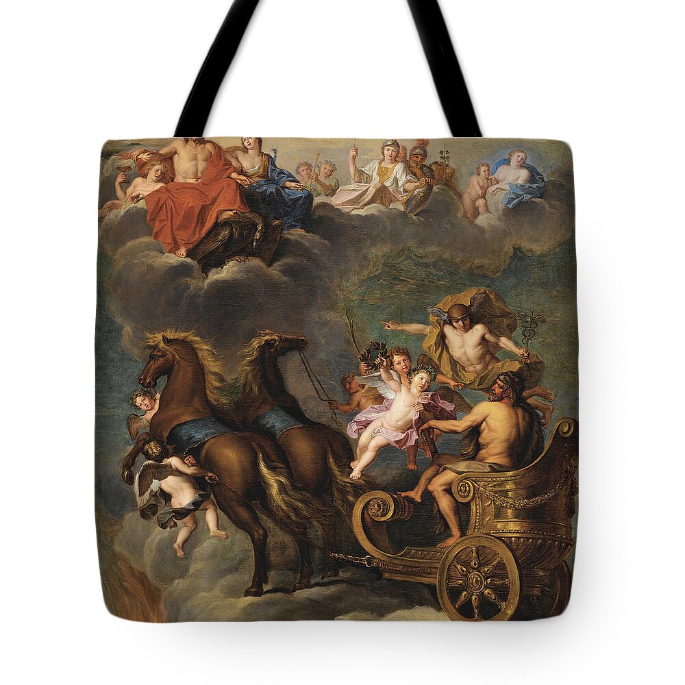 Noel Coypel Tote Bag featuring the painting The Apotheosis of Hercules by Noel Coypel