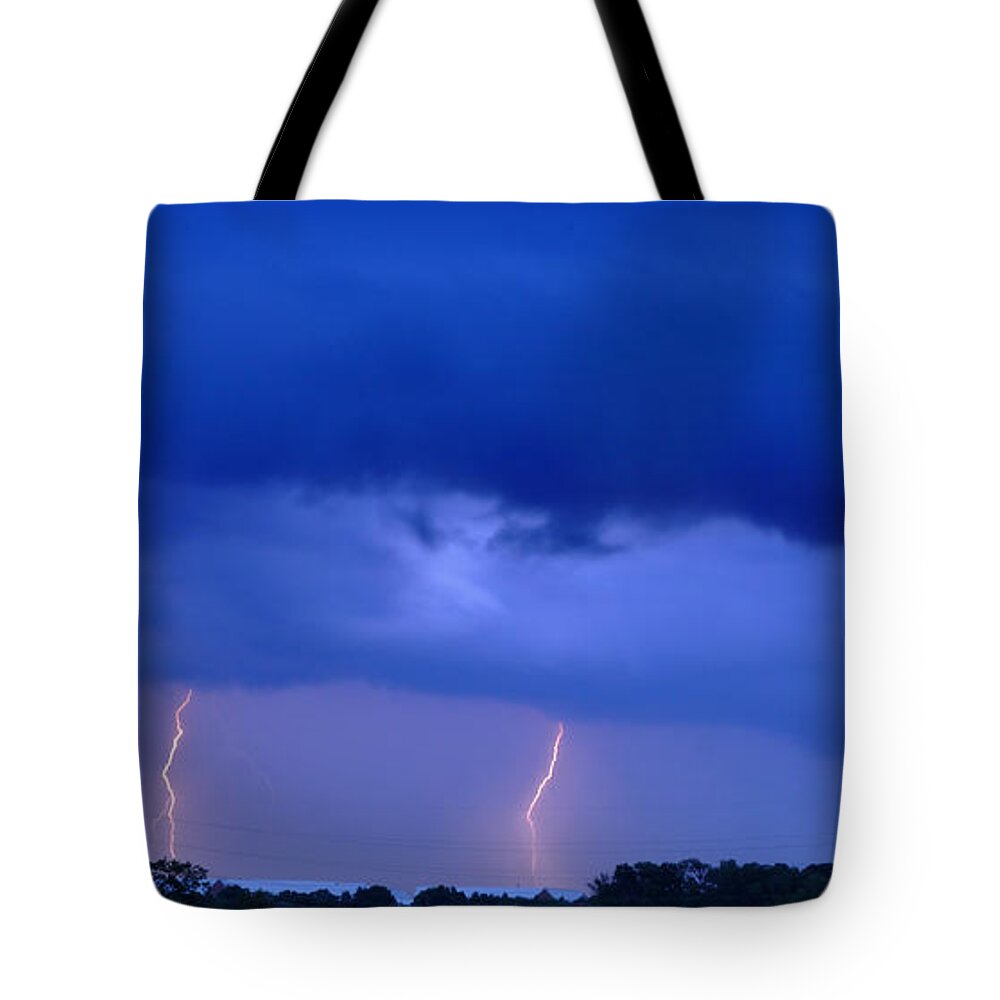 Lightning Tote Bag featuring the photograph The Approching Storm by Mark Fuller