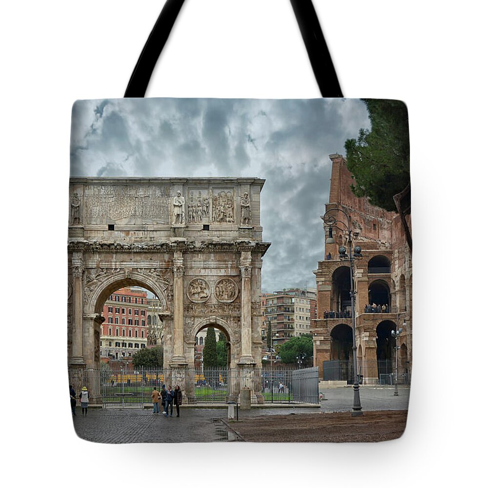 Arch Of Constantine Tote Bag featuring the photograph The Arch of Constantine by Joachim G Pinkawa