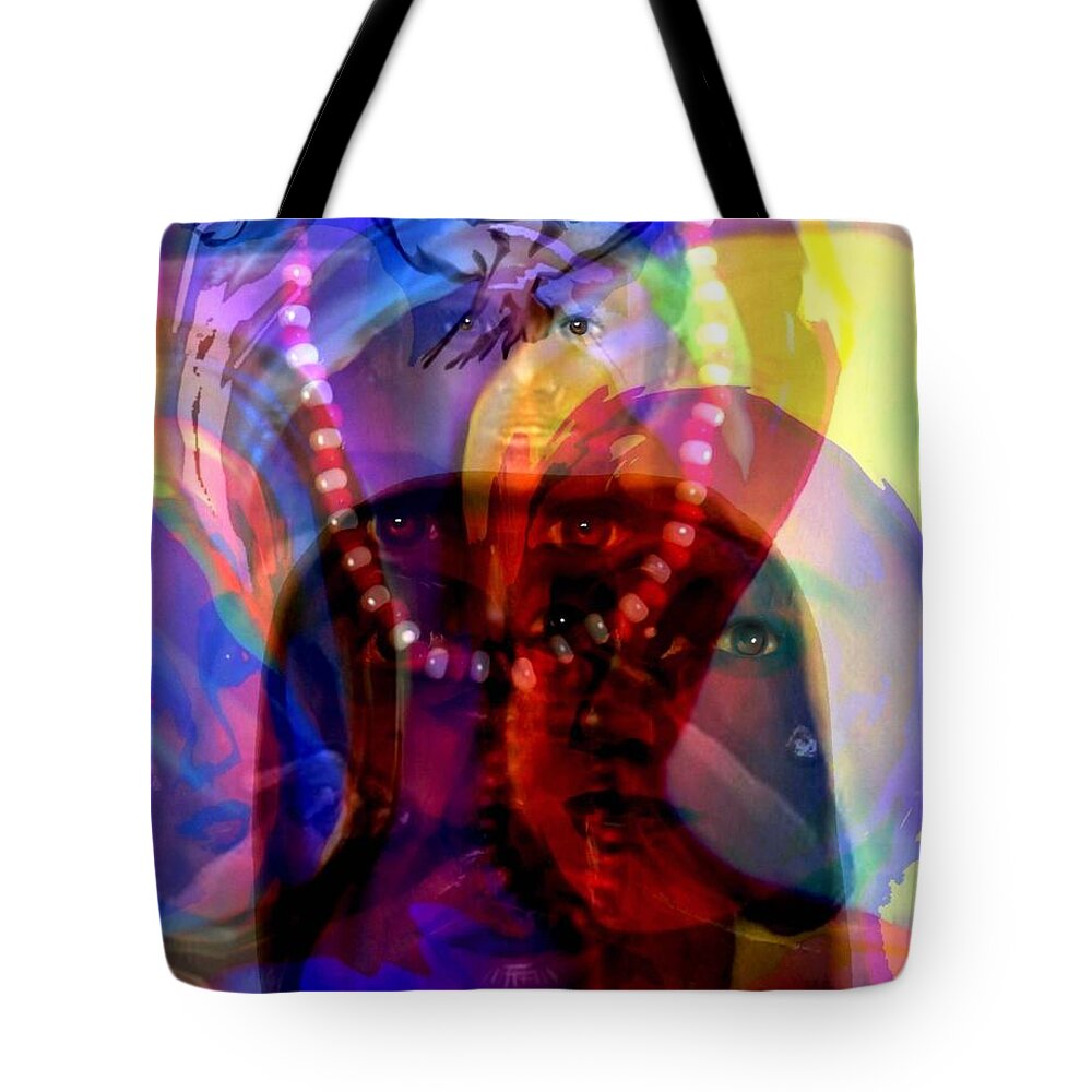 Santeria Tote Bag featuring the painting The Arrival of Orishas by Carmen Cordova