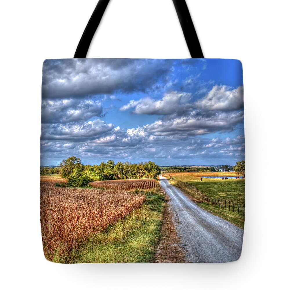 Reid Callaway Office Art Decor Tote Bag featuring the photograph The Art Of Farming Illinois Cornfield Farming Art by Reid Callaway