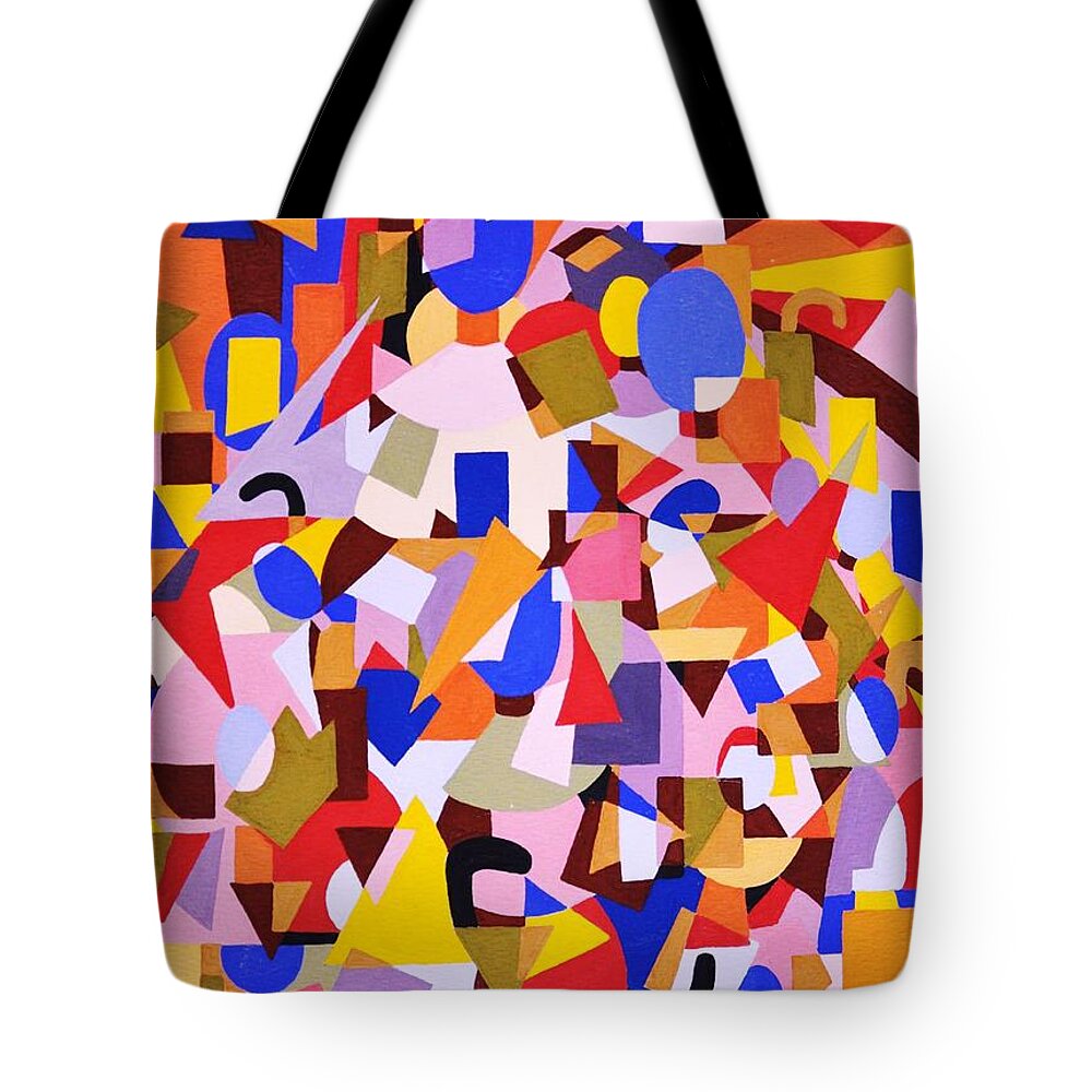 Abstract Tote Bag featuring the painting The Art of Misplacing Things by Reb Frost