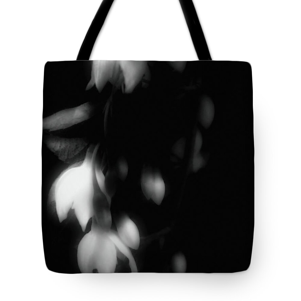 Black And White Floral Tote Bag featuring the photograph The Art of Seduction by Susan Maxwell Schmidt