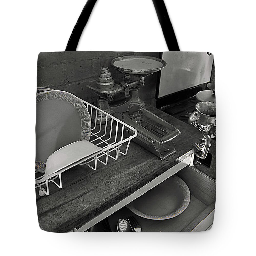 Welfare Tote Bag featuring the photograph The Art of Welfare. Kitchen cupboards. by Elena Perelman