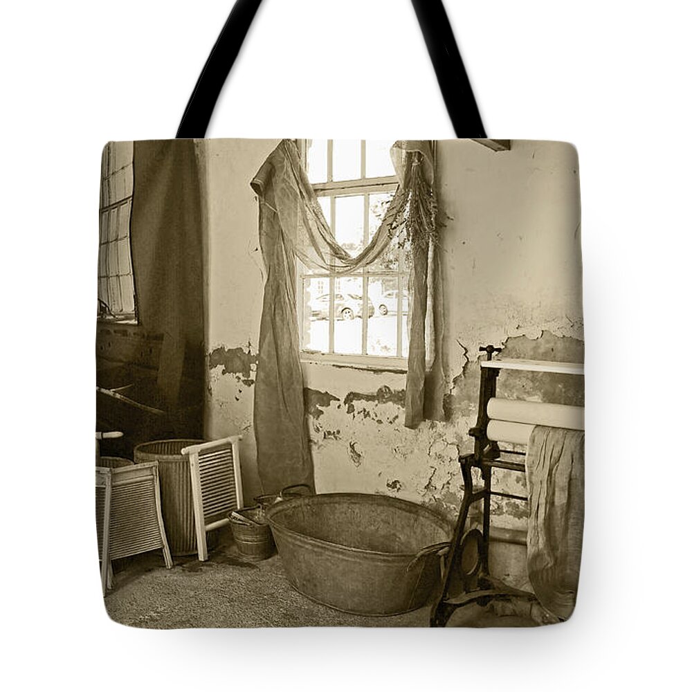 Welfare Tote Bag featuring the photograph The Art of Welfare. Wash-house. by Elena Perelman