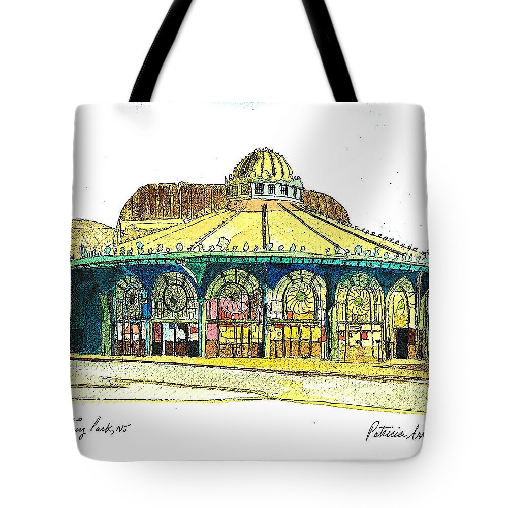 Asbury Art Tote Bag featuring the painting The Asbury Park Casino by Patricia Arroyo