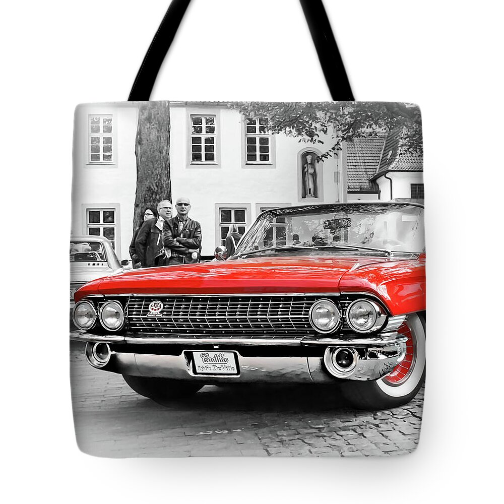 Gabriele Pomykaj Tote Bag featuring the photograph The Attraction - 1961 Cadillac DeVille Convertible by Gabriele Pomykaj