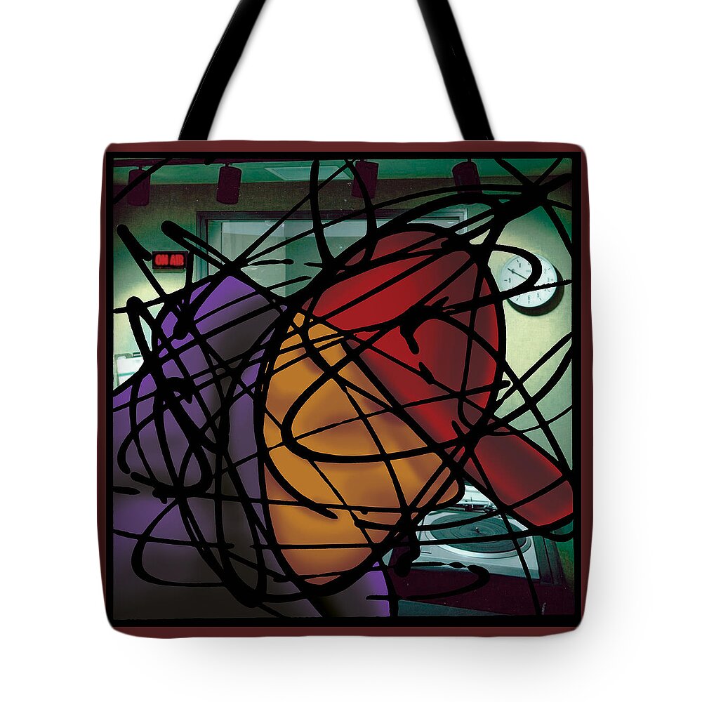 Abstract Tote Bag featuring the painting The B-Boy As DJ by Ismael Cavazos