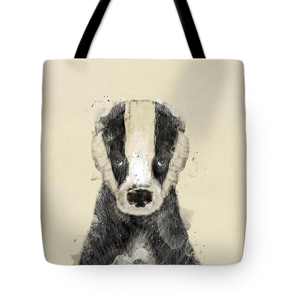 Badger Tote Bag featuring the painting The Badger by Bri Buckley