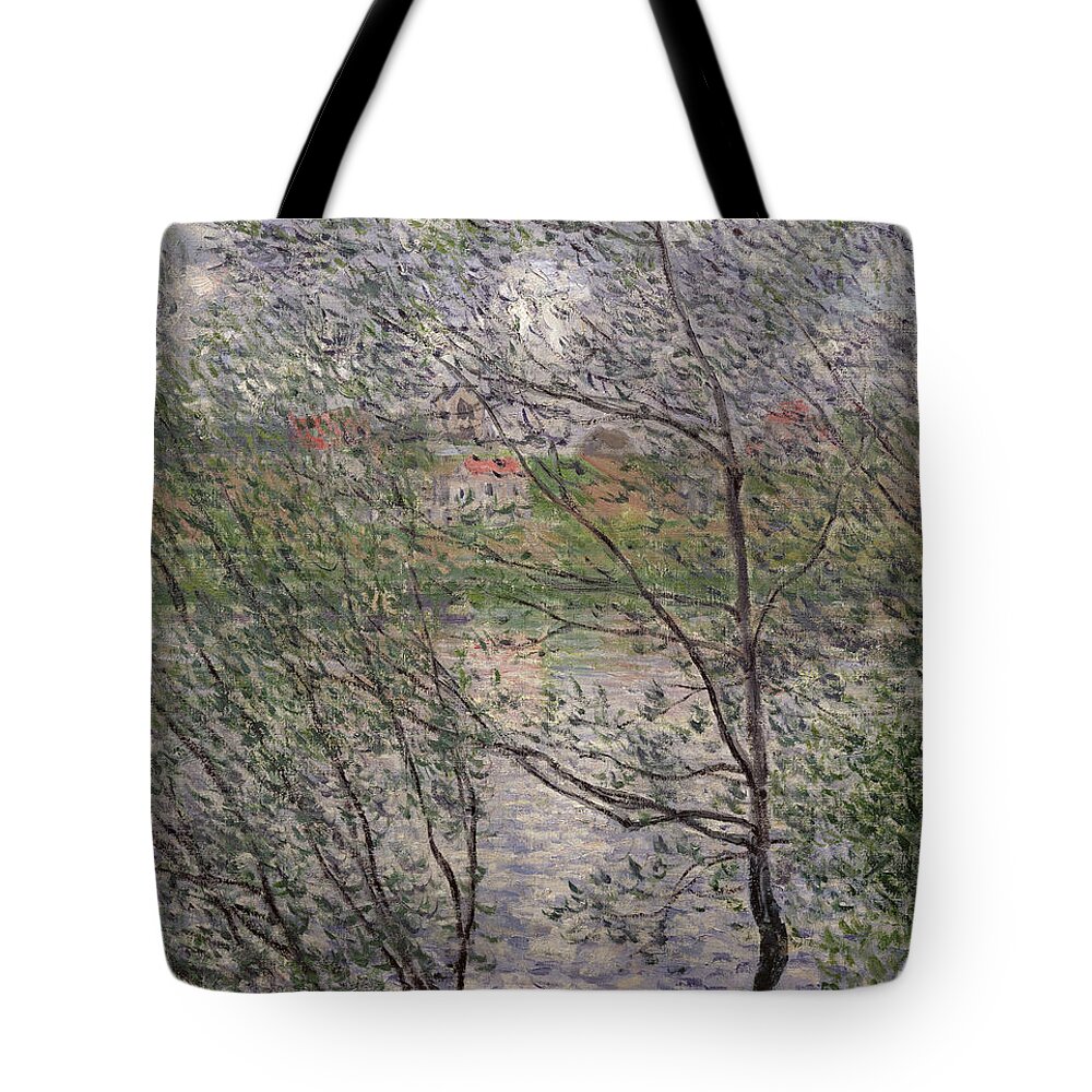 The Tote Bag featuring the painting The Banks of the Seine by Claude Monet