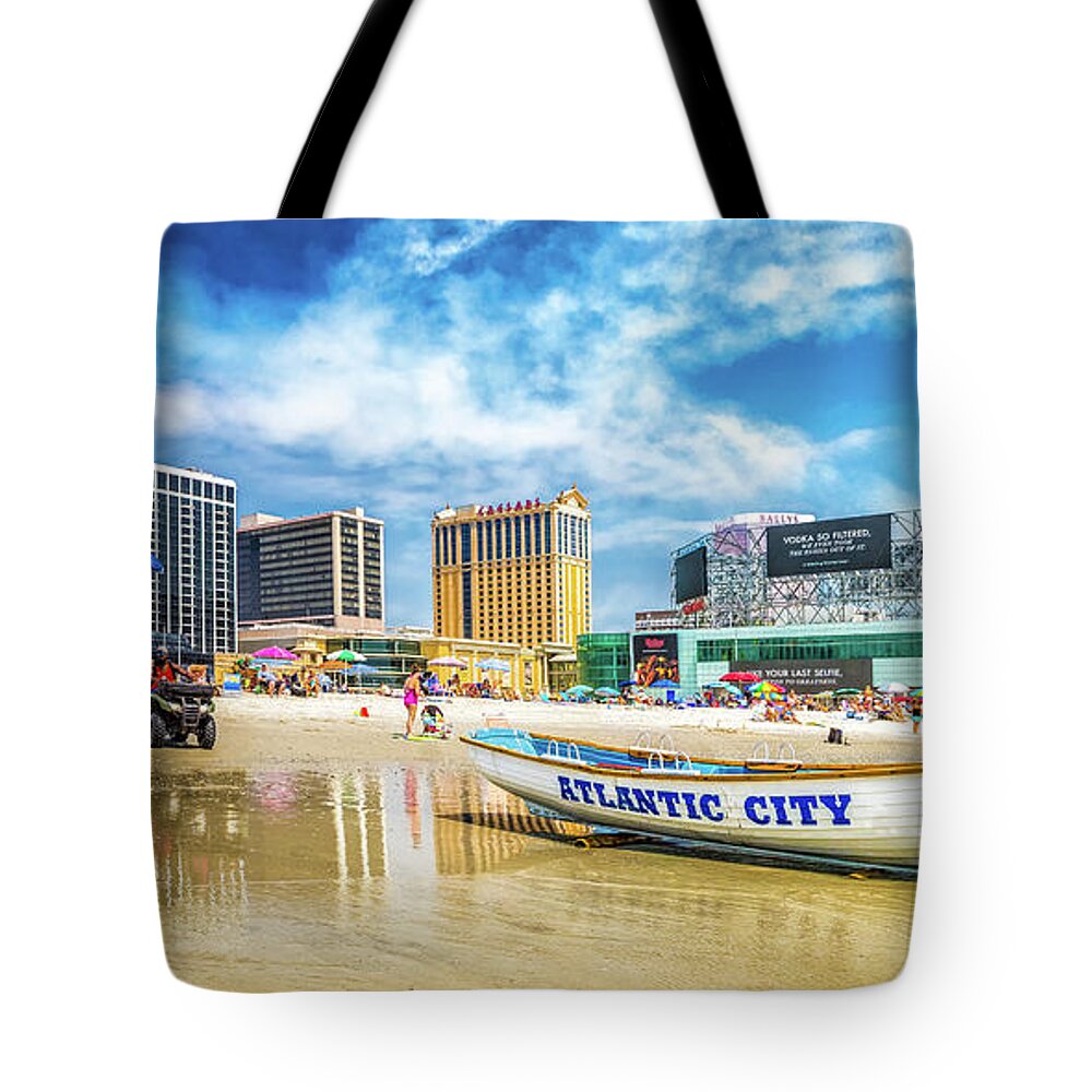 Atlantic City Tote Bag featuring the photograph The Beach in Atlantic City by Nick Zelinsky Jr