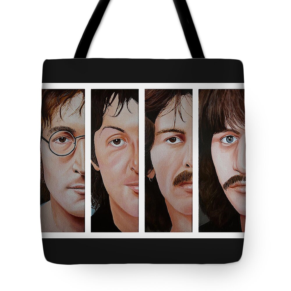 The Beatles Tote Bag featuring the painting The Beatles by Vic Ritchey