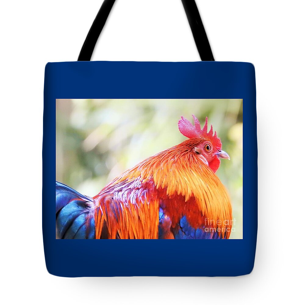 Rooster Tote Bag featuring the photograph The Beauty Of Wild by Jan Gelders