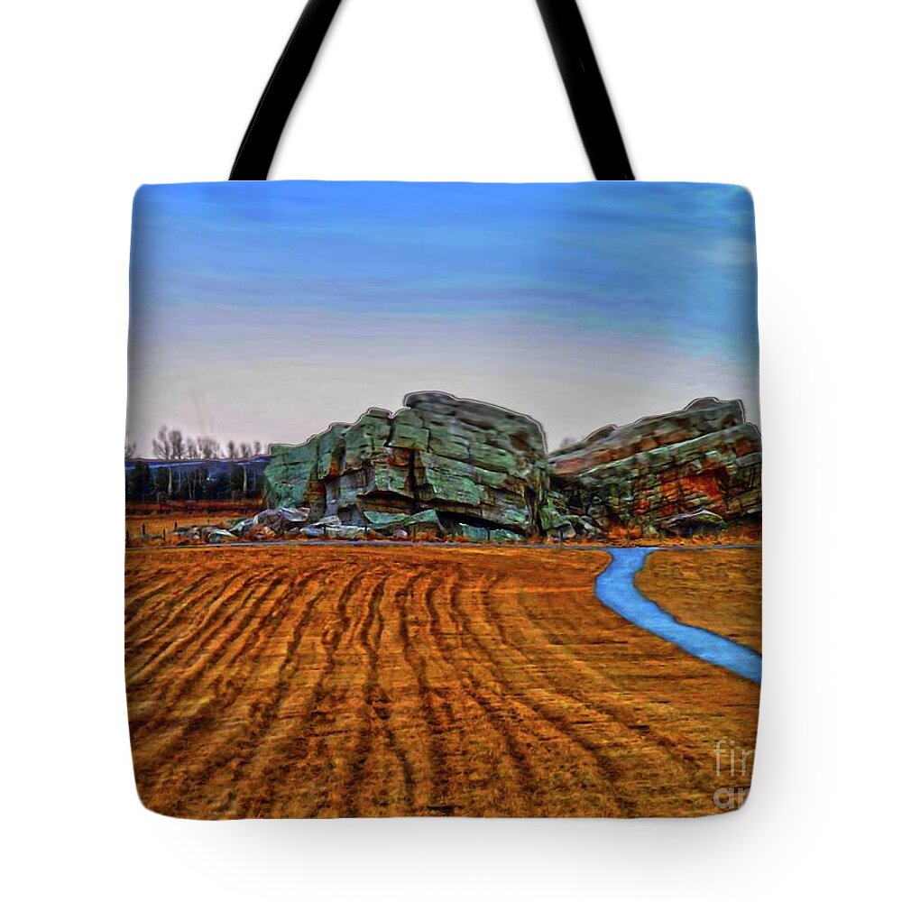 Erratic Tote Bag featuring the photograph The Big Rock - HDR by Al Bourassa