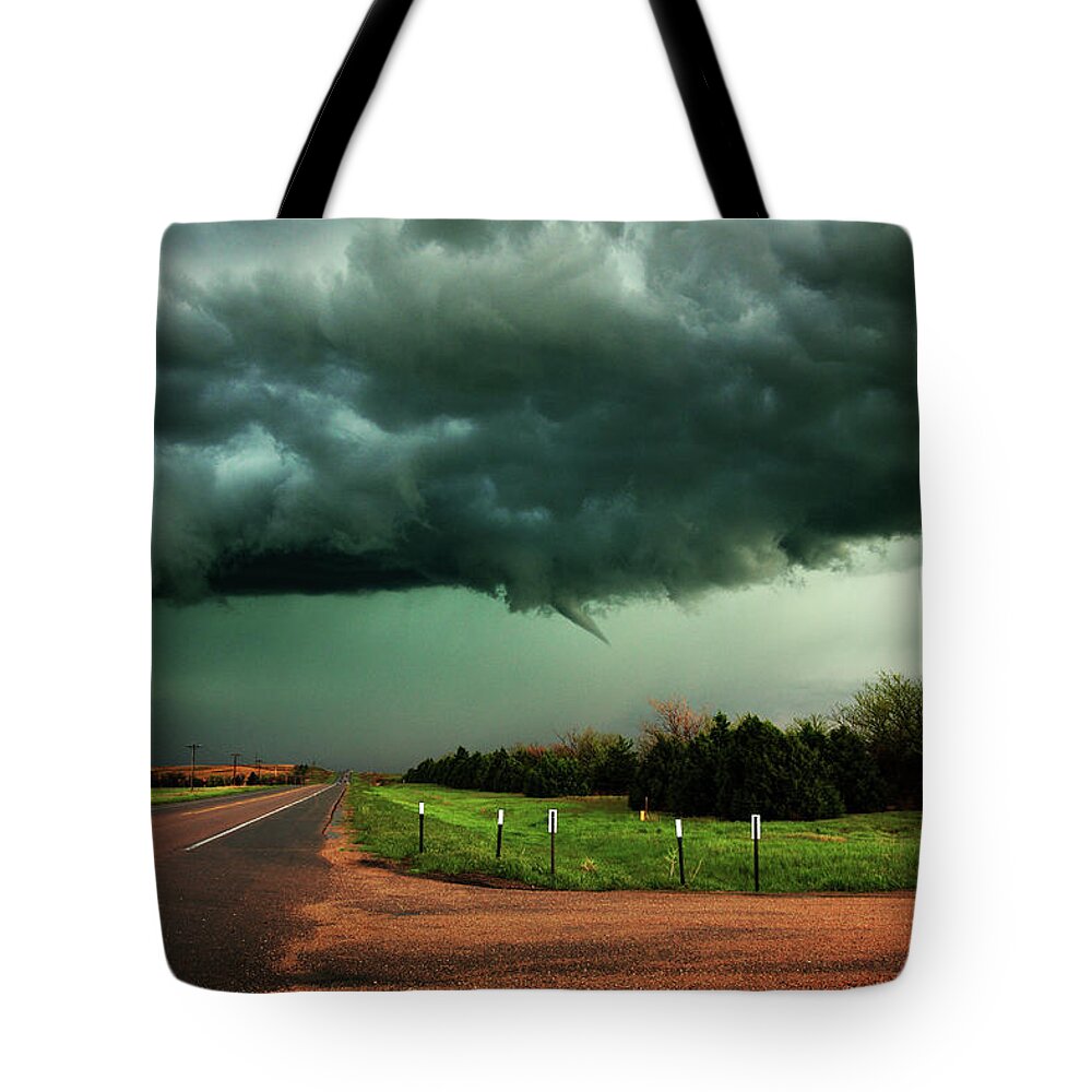 Gurley Tote Bag featuring the photograph The Birth of a Funnel Cloud by Brian Gustafson