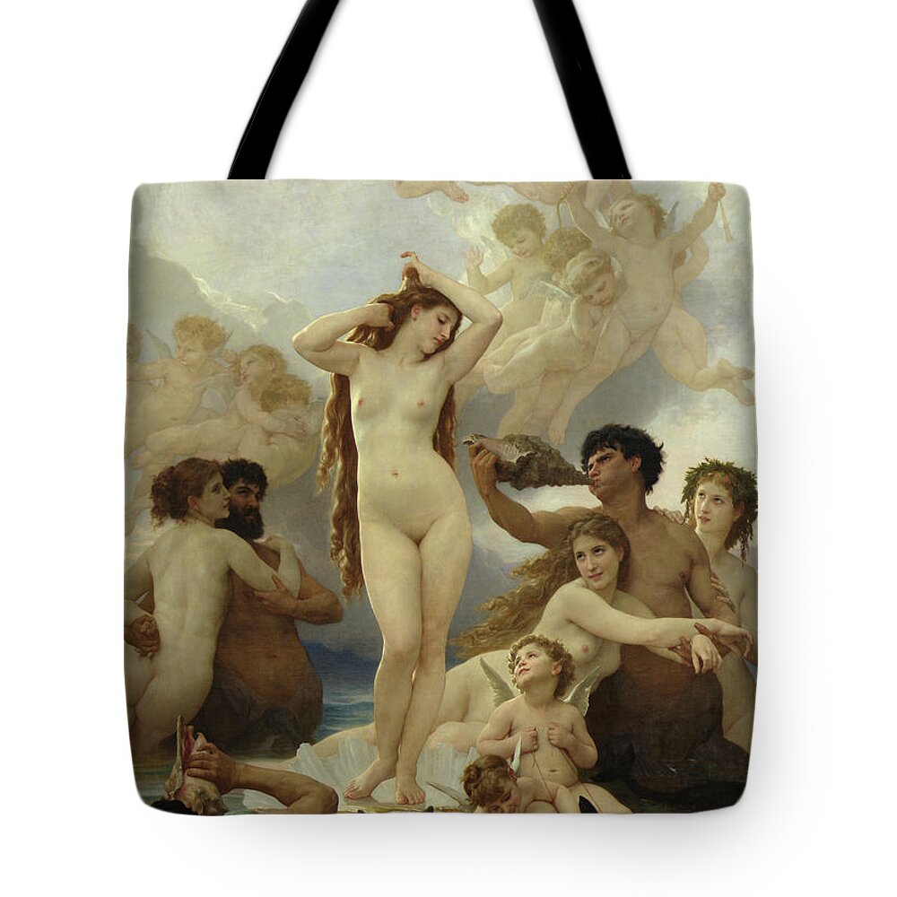 The Tote Bag featuring the painting The Birth of Venus by William-Adolphe Bouguereau