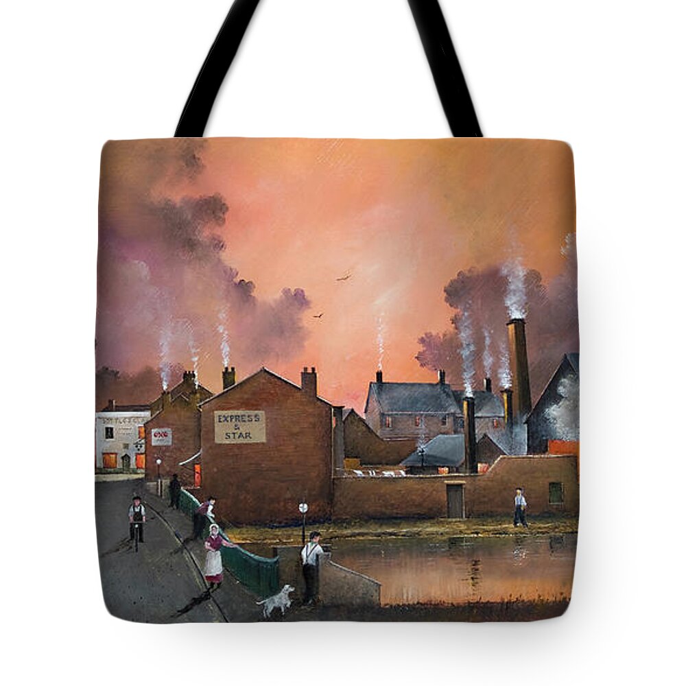 England Tote Bag featuring the painting The Black Country Village - England by Ken Wood