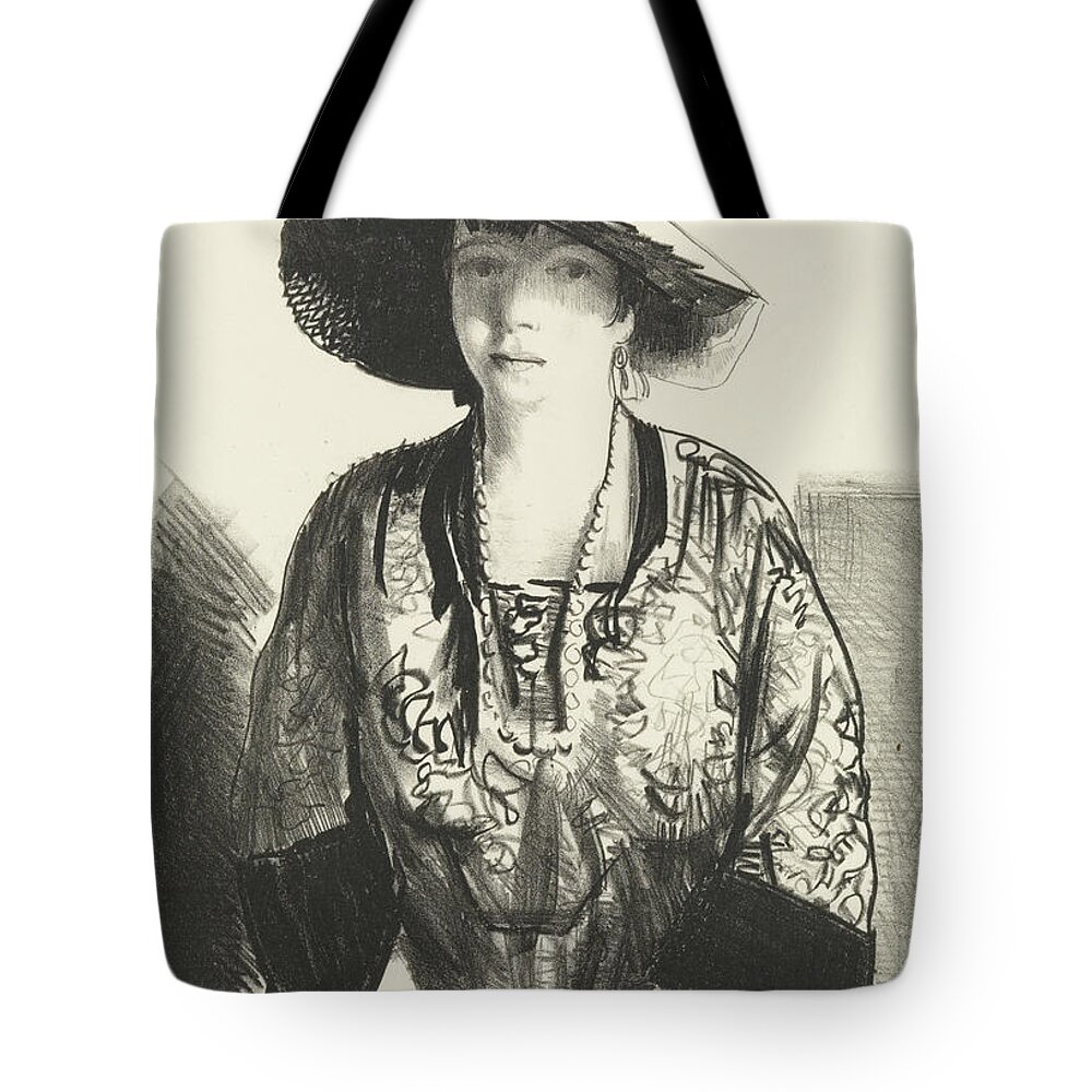 19th Century Art Tote Bag featuring the relief The Black Hat by George Bellows