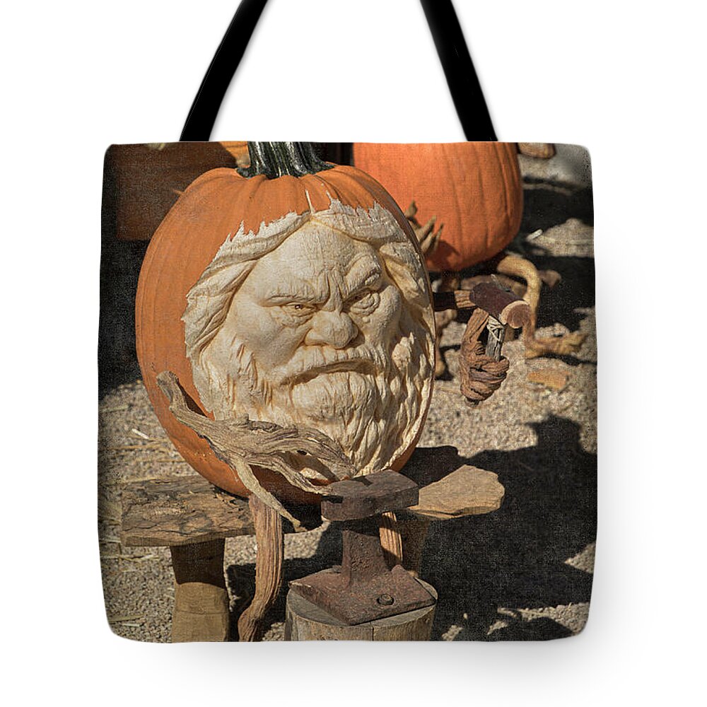 Pumpkin Tote Bag featuring the photograph The Blacksmith 2 by Teresa Wilson