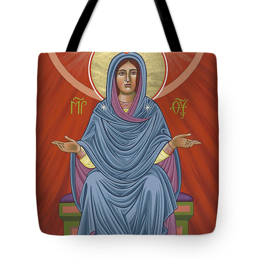 The Blessed Virgin Mary Tote Bag featuring the painting The Blessed Virgin Mary, Mother of the Church by William Hart McNichols