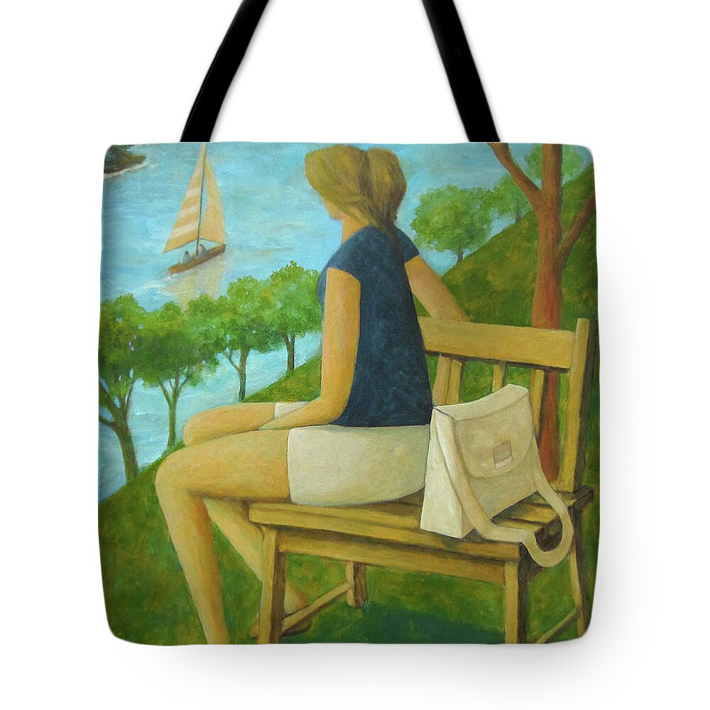 Bluff Tote Bag featuring the painting The Bluff by Glenn Quist