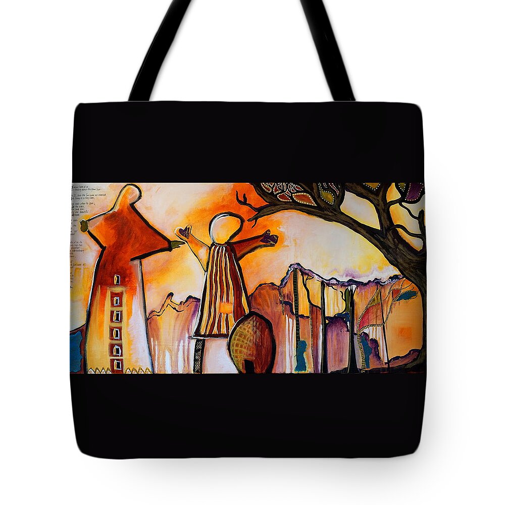 Hafiz Tote Bag featuring the painting The Both of Us by Theresa Marie Johnson