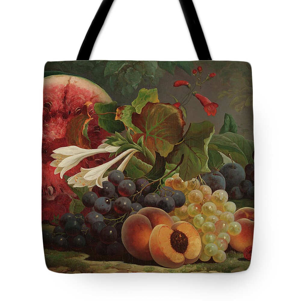 William Mason Brown (1828–1898) The Bounties Of Nature Tote Bag featuring the painting The Bounties of Nature by William Mason