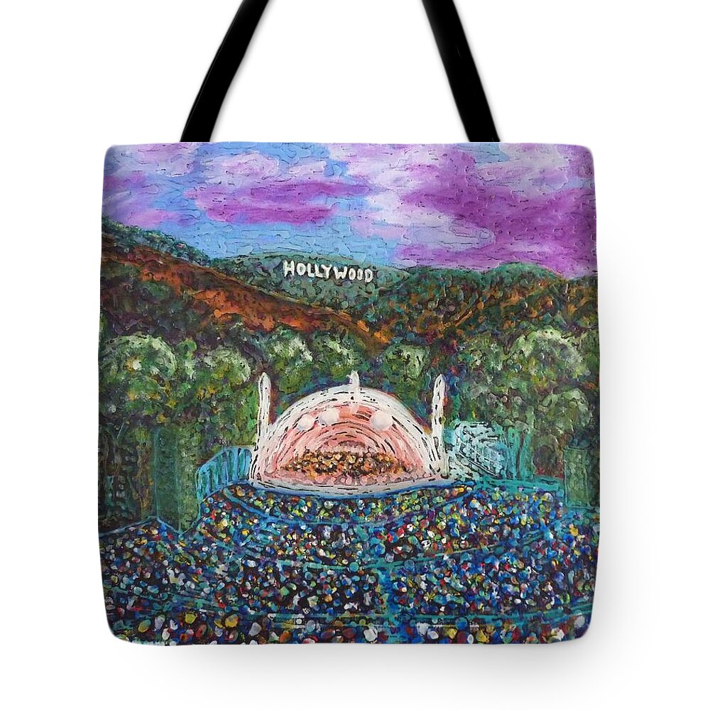 Hollywood Bowl Tote Bag featuring the painting The Bowl by Amelie Simmons