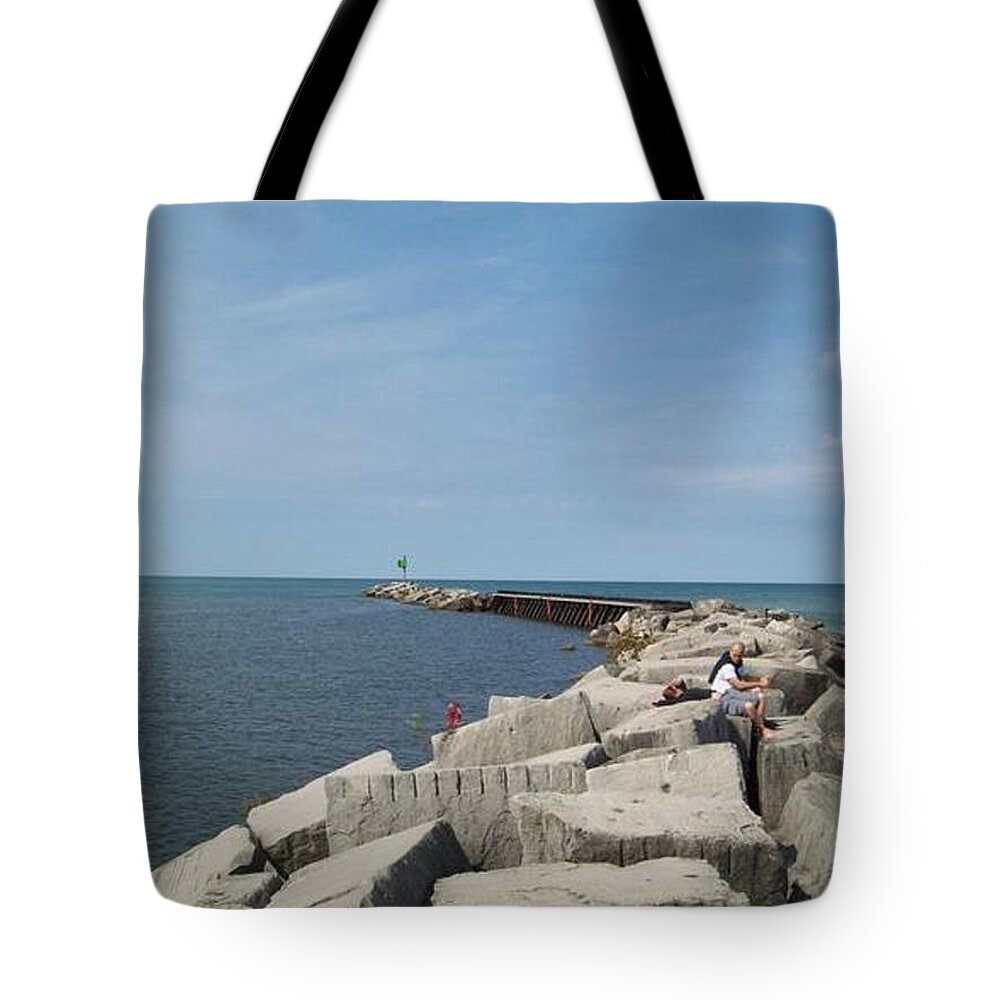 Tmad Tote Bag featuring the photograph The Break by Michael TMAD Finney