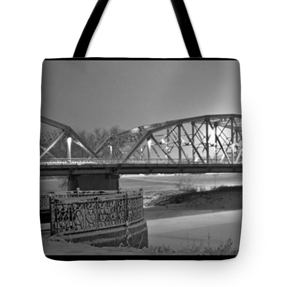 Flood Marker Tote Bag featuring the photograph The Bridge by Jana Rosenkranz