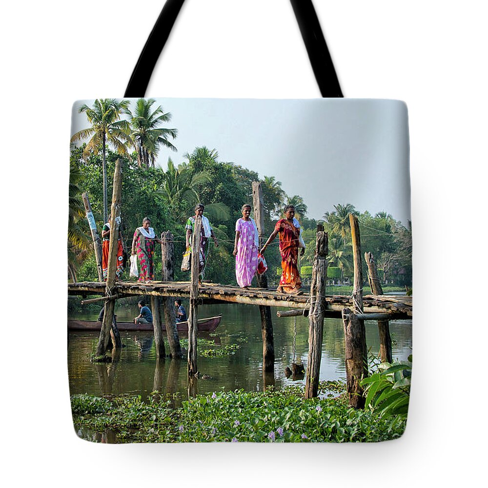 Kerala Tote Bag featuring the photograph The Bridge by Marion Galt