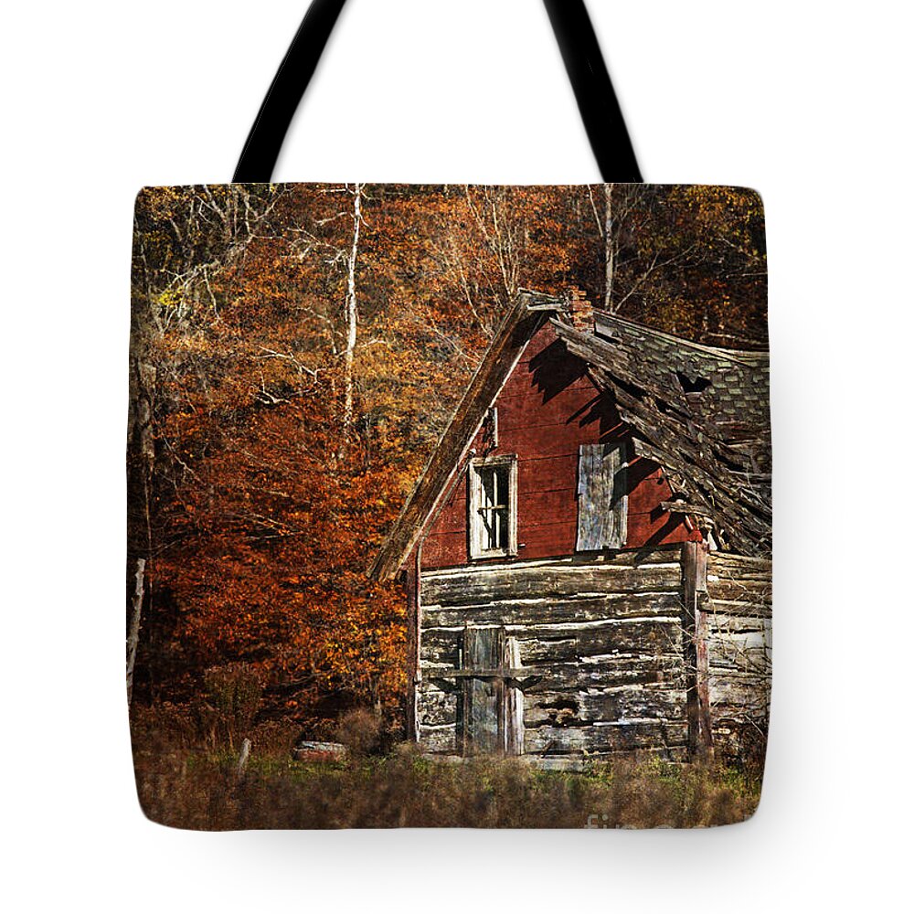 Nina Stavlund Tote Bag featuring the photograph The Cabin in the Woods.. by Nina Stavlund