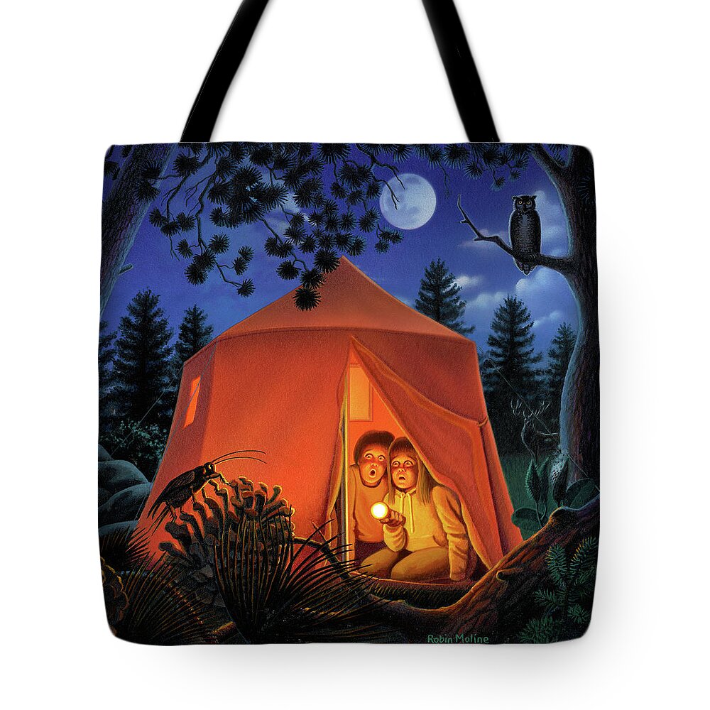 Camping Tote Bag featuring the painting The Campout by Robin Moline