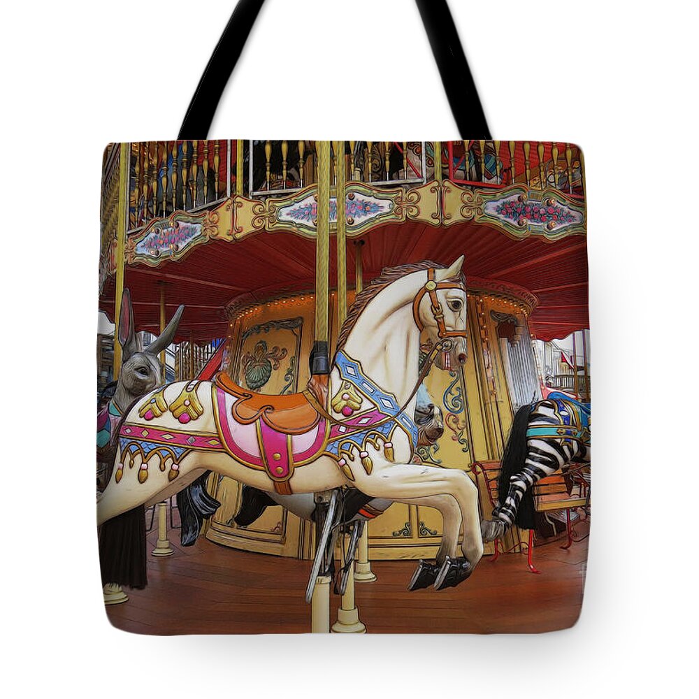 Merry-go-round Tote Bag featuring the photograph The Carousel by Scott Cameron